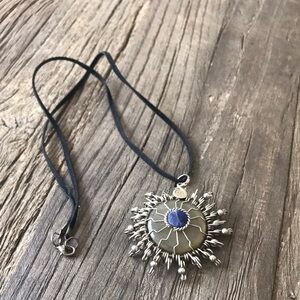 Silver and Blue Pendant Necklace